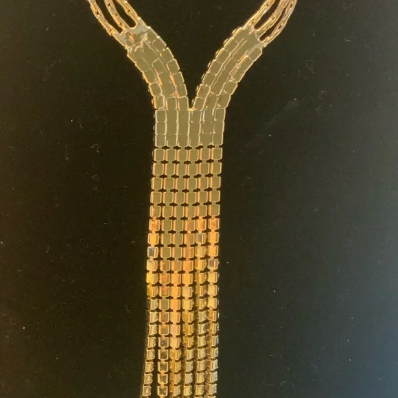 Nordstrom 14k Gold over Silver Cascade crystal Necklace - Picture 7 of 9